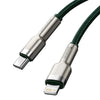 Cable de Carga Rápida Metálico Baseus Tipo - C a Lightning de 2 Metros - 20W - Serie Cafule Premium - Verde - Bestmart