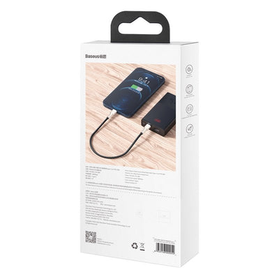 Cable de Carga Rápida Metálico Baseus Tipo - C a Lightning de 25 cm - 20W - Serie Cafule Premium - Negro - Bestmart