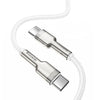 Cable de Carga Rápida Metálico Baseus Tipo - C a Tipo - C de 1 Metro - 100W - Serie Cafule Premium - Blanco - Bestmart