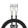 Cable de Carga Rápida Metálico Baseus Tipo - C a Tipo - C de 1 Metro - 100W - Serie Cafule Premium - Negro - Bestmart