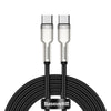 Cable de Carga Rápida Metálico Baseus Tipo - C a Tipo - C de 2 Metros - 100W - Serie Cafule Premium - Negro - Bestmart