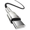 Cable de Carga Rápida Metálico Baseus Tipo - C a Tipo - C de 2 Metros - 100W - Serie Cafule Premium - Negro - Bestmart