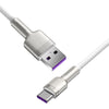 Cable de Carga Rápida Metálico Baseus USB a Tipo - C de 1 Metro - 66W - Serie Cafule Premium - Blanco - Bestmart