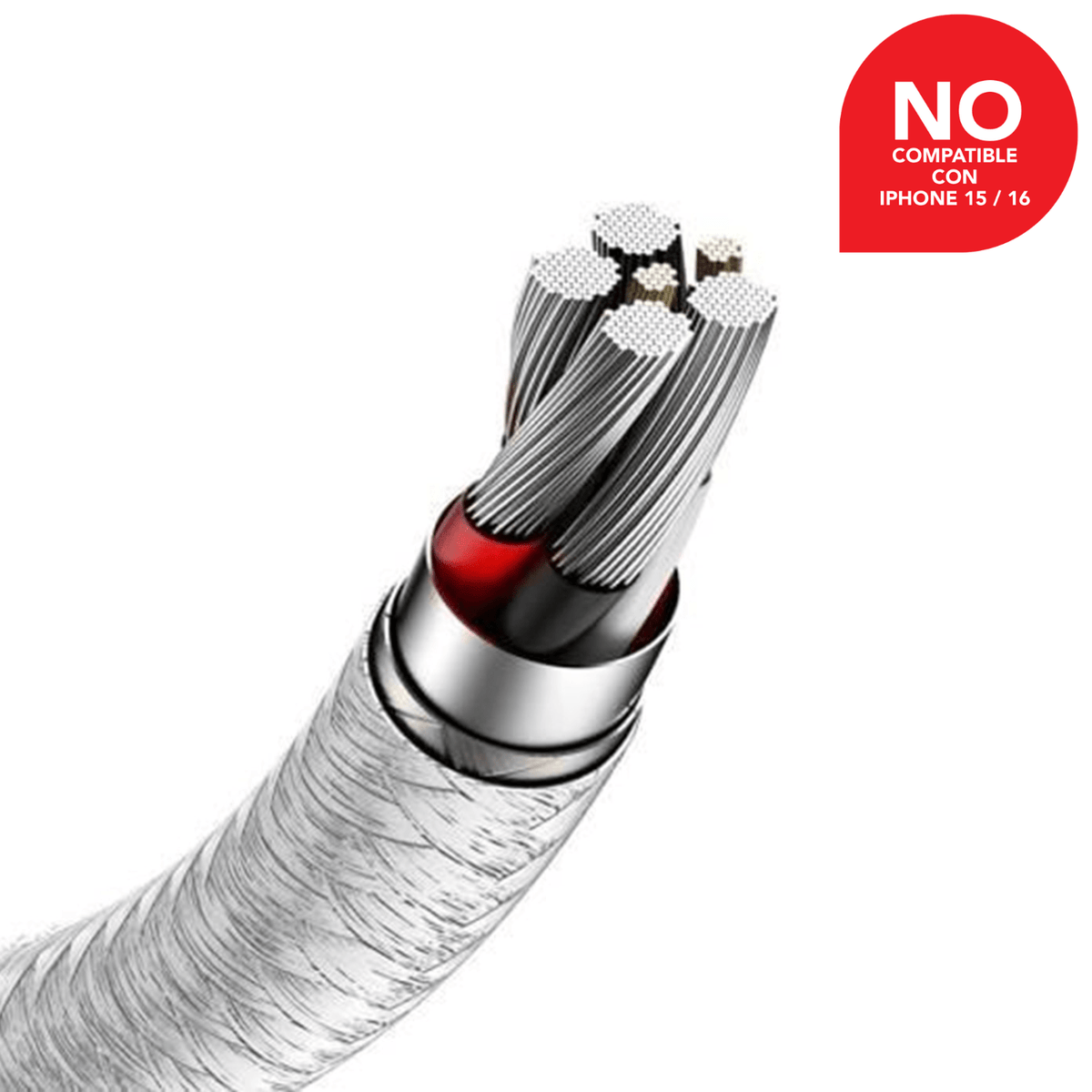Cable de Carga Rápida Metálico Baseus USB a Tipo - C de 1 Metro - 66W - Serie Cafule Premium - Blanco - Bestmart