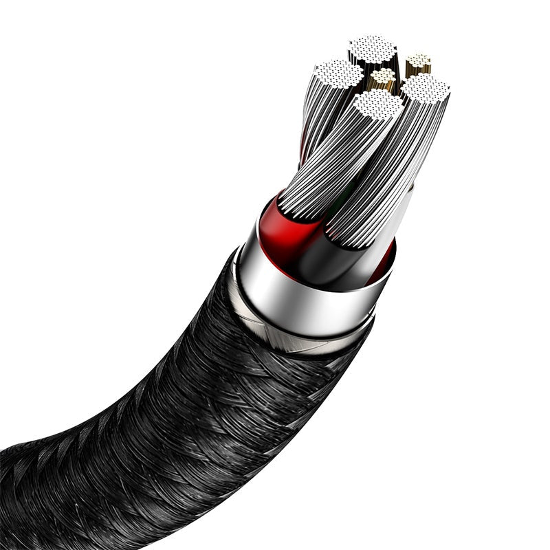 Cable de Carga Rápida Metálico Baseus USB a Tipo - C de 2 Metros - 66W - Serie Cafule Premium - Negro - Bestmart