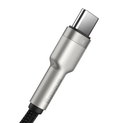 Cable de Carga Rápida Metálico Baseus USB a Tipo - C de 2 Metros - 66W - Serie Cafule Premium - Negro - Bestmart