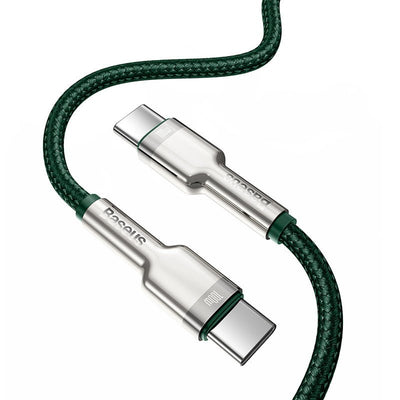 Cable de Carga Rápida Metálico Baseus USB - C a USB - C de 2 Metros - 100W - Serie Cafule Premium - Verde - Bestmart