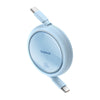 Cable de Carga Rápida Retráctil Bidireccional Baseus Free2 Draw Mini Tipo C a Tipo C de 1 metro - 100W - Azul - Bestmart