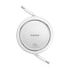 Cable de Carga Rápida Retráctil Bidireccional Baseus Free2 Draw Mini Tipo C a Tipo C de 1 metro - 100W - Blanco - Bestmart
