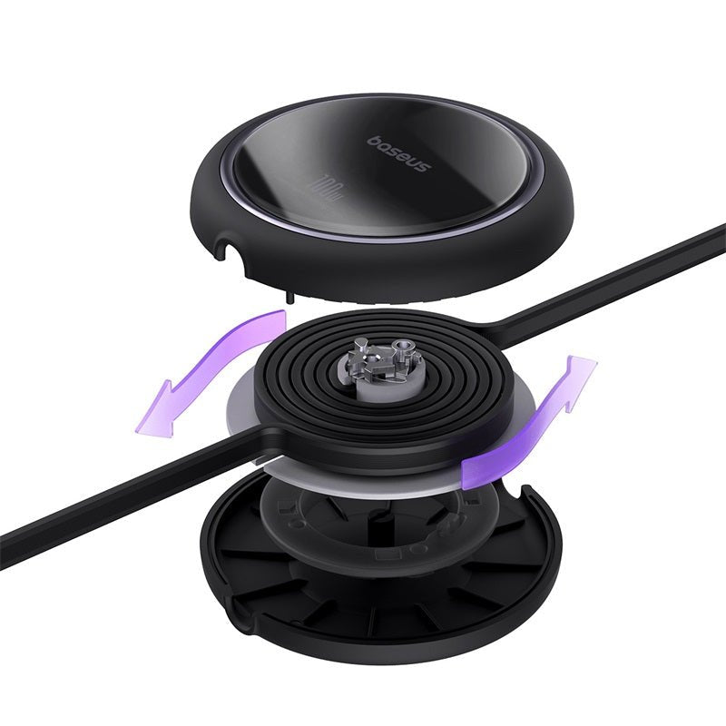 Cable de Carga Rápida Retráctil Bidireccional Baseus Free2 Draw Mini Tipo C a Tipo C de 1 metro - 100W - Negro - Bestmart