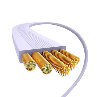 Cable de Carga Rápida Retráctil Bidireccional Baseus Free2 Draw Mini Tipo C a Tipo C de 1 metro - 100W - Púrpura - Bestmart