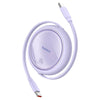 Cable de Carga Rápida Retráctil Bidireccional Baseus Free2 Draw Mini Tipo C a Tipo C de 1 metro - 100W - Púrpura - Bestmart