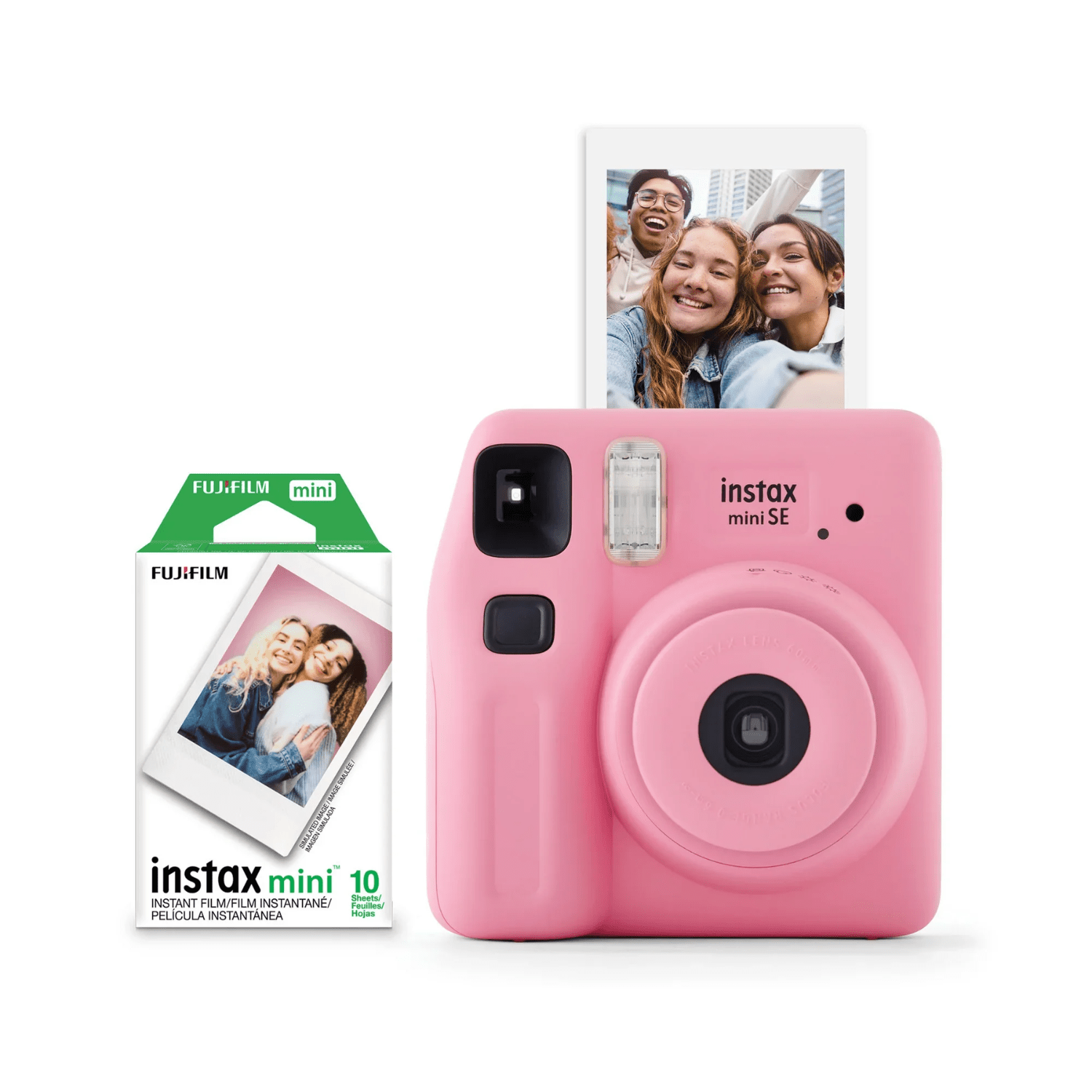 Cámara Fujifilm Instax Mini SE - Rosa + 10 Films - Bestmart