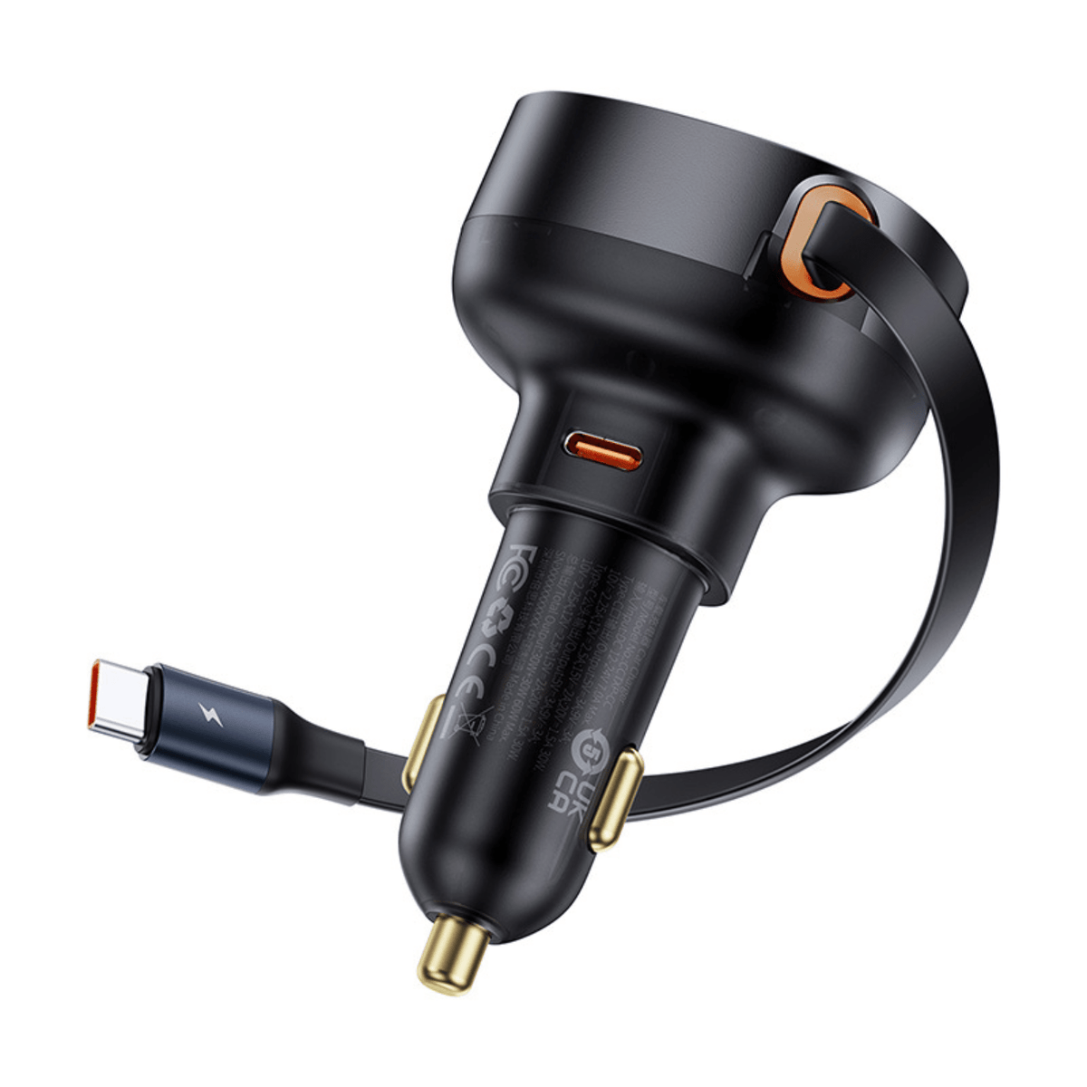 Cargador de smartphone para Auto Baseus Enjoyment Pro Con Cable Tipo C - 60W - Negro - Bestmart