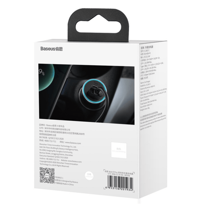 Cargador Doble Rápido de Auto Baseus Golden Contactor Pro USB + Tipo C - 40W - Gris Oscuro - Bestmart