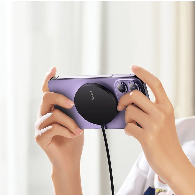 Cargador Inalámbrico Baseus Simple Mini3 con MagSafe - 15W - Negro - Bestmart