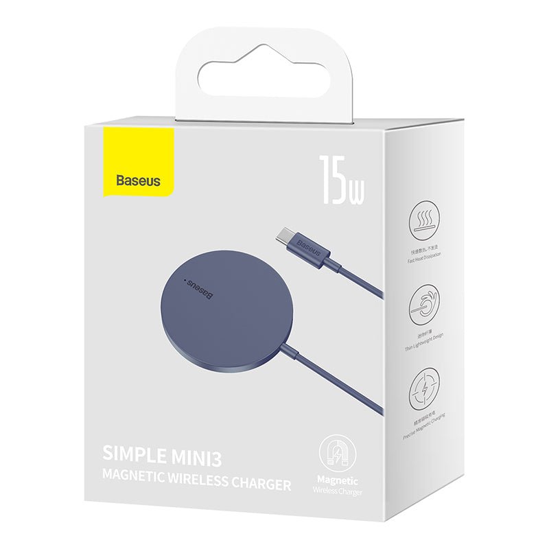 Cargador Inalámbrico Baseus Simple Mini3 con MagSafe - 15W - Púrpura - Bestmart