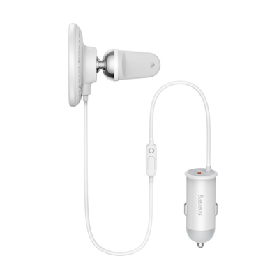 Cargador Inalámbrico MagSafe para Autos - Baseus - Blanco - Bestmart