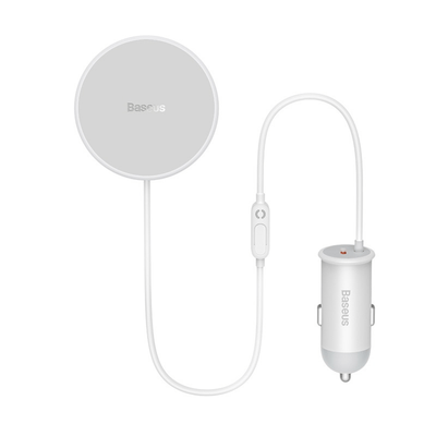 Cargador Inalámbrico MagSafe para Autos - Baseus - Blanco - Bestmart