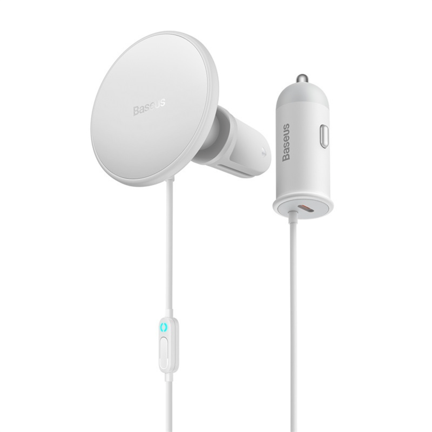 Cargador Inalámbrico MagSafe para Autos - Baseus - Blanco - Bestmart