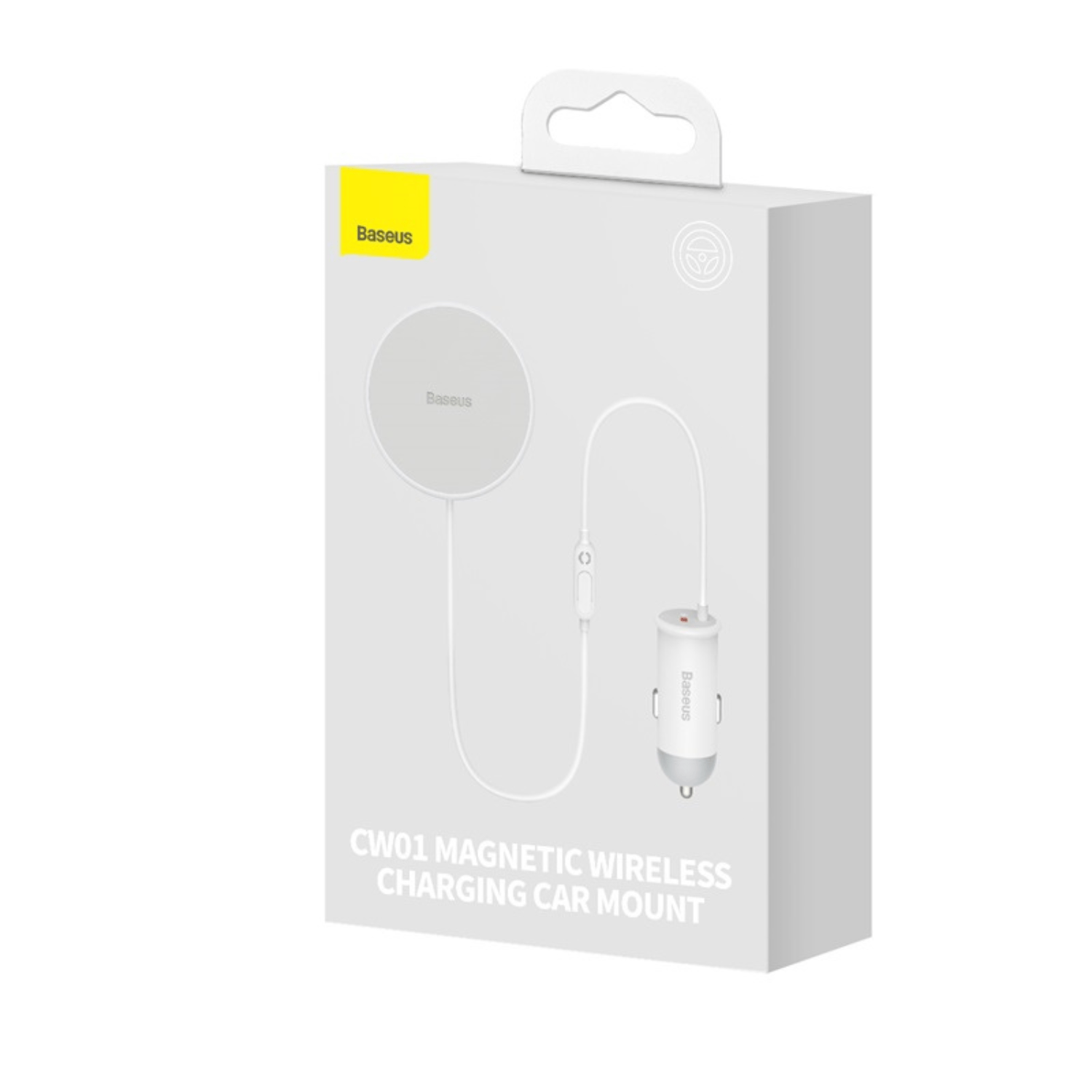 Cargador Inalámbrico MagSafe para Autos - Baseus - Blanco - Bestmart