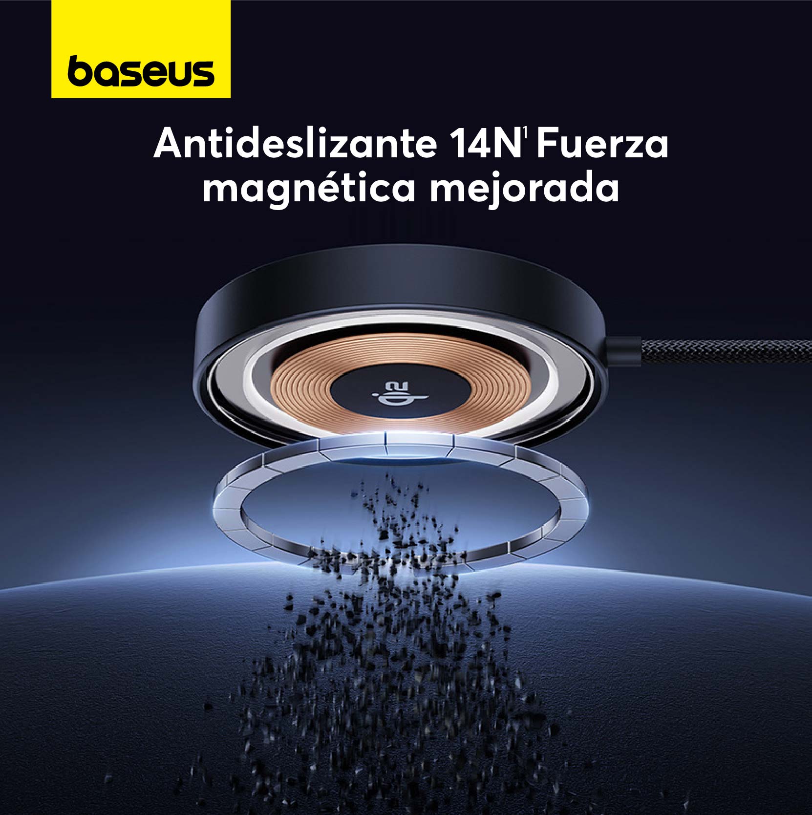 Cargador inalámbrico Qi2 Baseus Mini4 Universal Explorer 15W - Bestmart