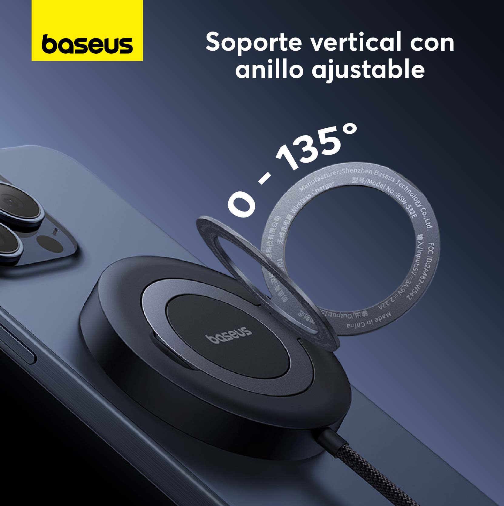 Cargador inalámbrico Qi2 Baseus Mini4 Universal Explorer 15W - Bestmart