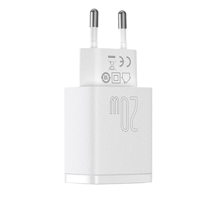 Cargador Rápido Baseus Dual USB y USB - C - 20W - Blanco - Bestmart