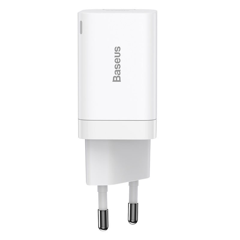 Cargador Rápido Baseus Dual USB y USB - C - 30W - Blanco - Bestmart