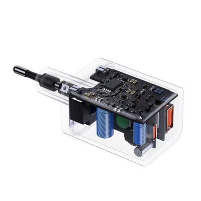 Cargador Rápido Baseus Dual USB y USB-C - 30W - Blanco (Open Box) - Bestmart