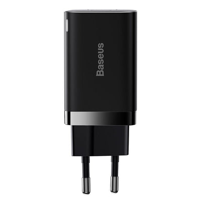 Cargador Rápido Baseus Dual USB y USB - C - 30W - Negro - Bestmart