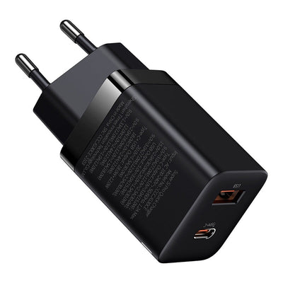 Cargador Rápido Baseus Dual USB y USB - C - 30W - Negro - Bestmart
