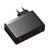 Cargador Rápido Baseus GaN5 Pro USB - C x 2 + USB - Incluye Cable Tipo C - Compatible con Macbook - 140W - Negro - Bestmart