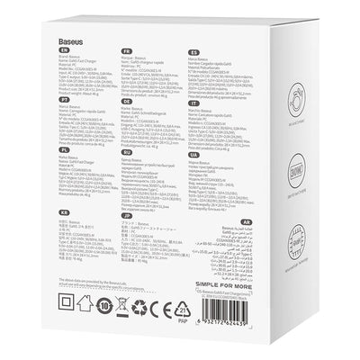 Cargador Rápido Baseus Mini GaN5 1C 30W - Negro - Bestmart