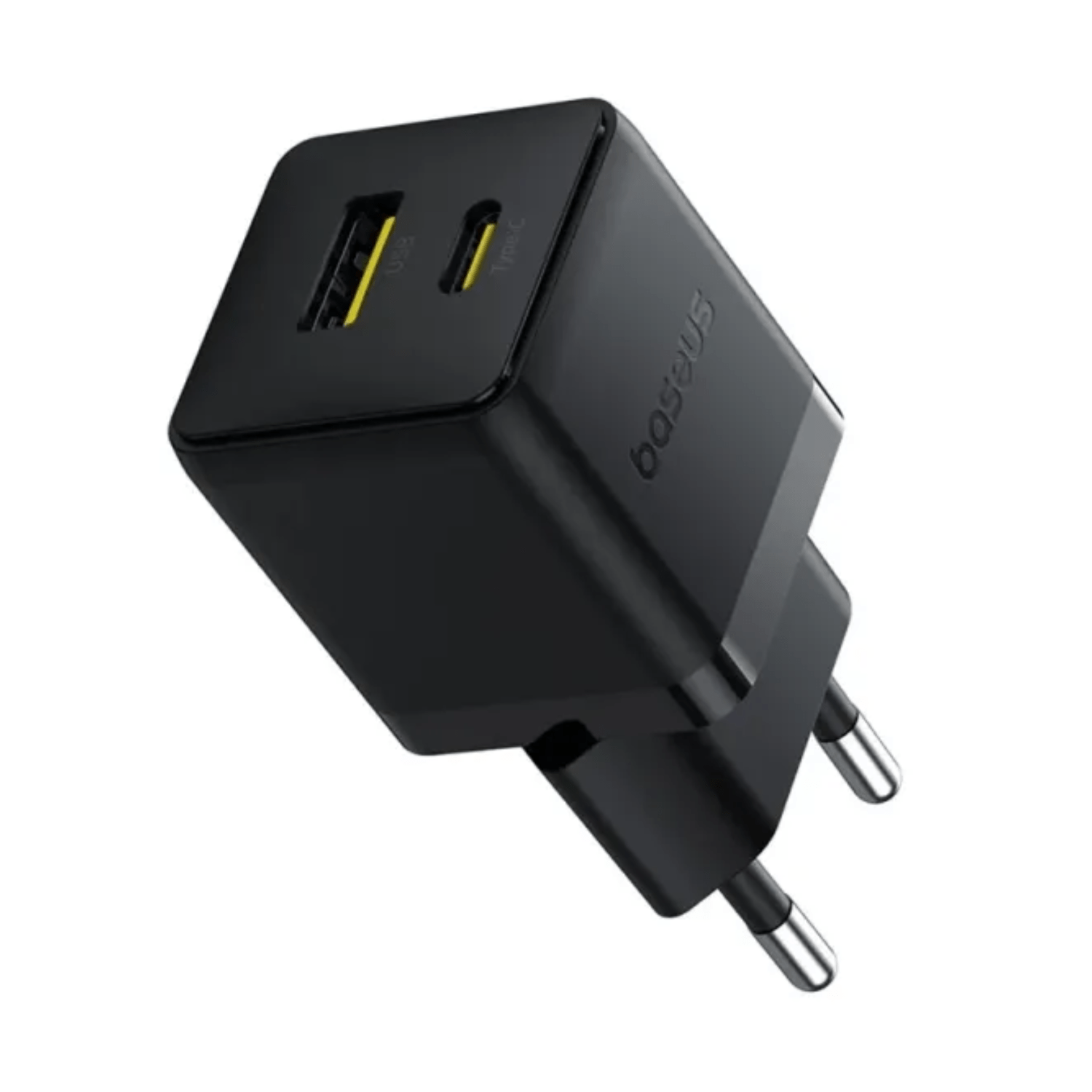 Cargador Rápido Baseus Palm Cluster USB y Tipo C 20W + Cable Tipo C a Tipo C Negro - Bestmart