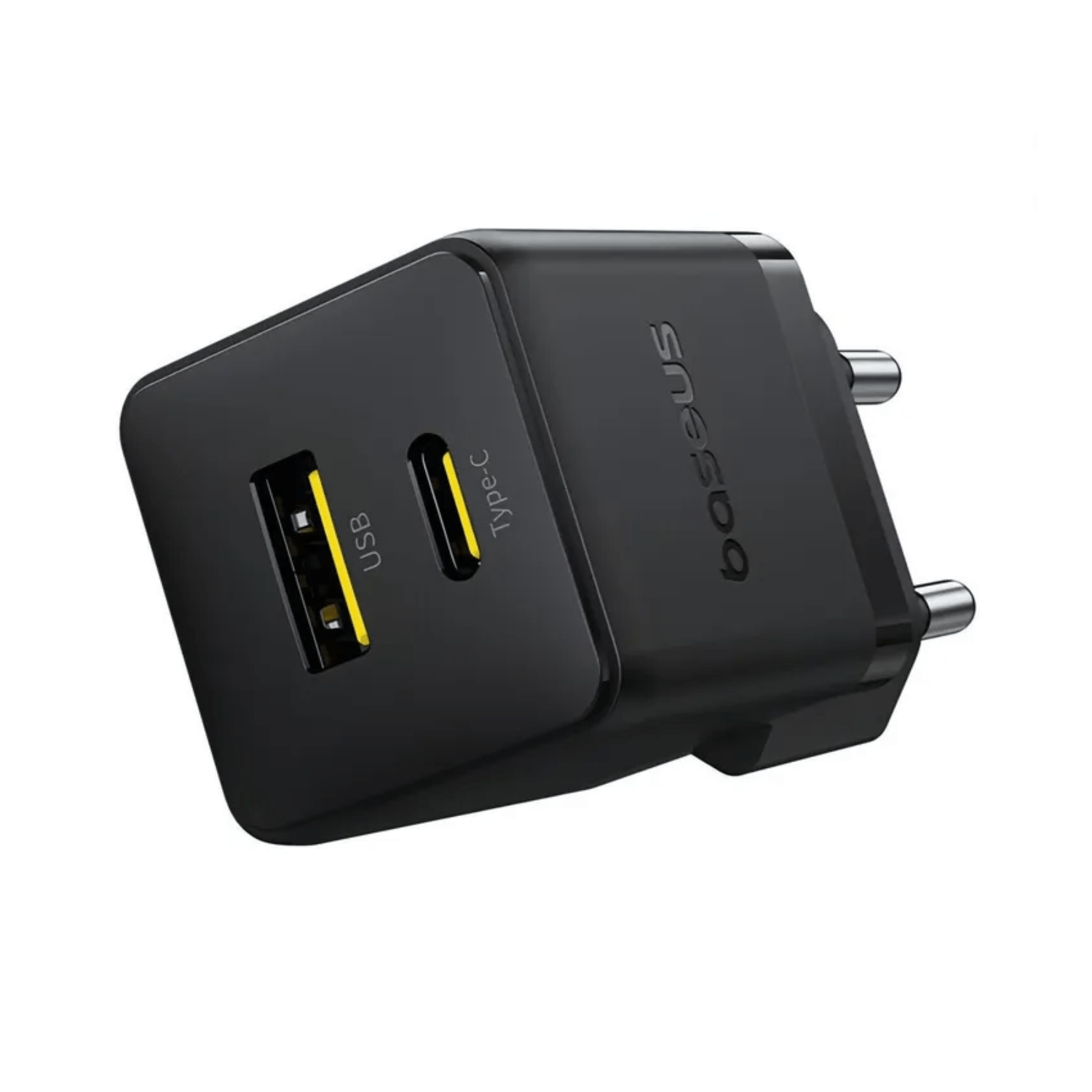 Cargador Rápido Baseus Palm Cluster USB y Tipo C 30W + Cable USB - C a USB - C Negro - Bestmart