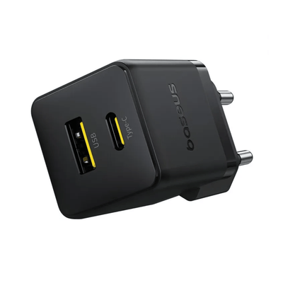 Cargador Rápido Baseus Palm Cluster USB y Tipo C 30W + Cable USB - C a USB - C Negro - Bestmart