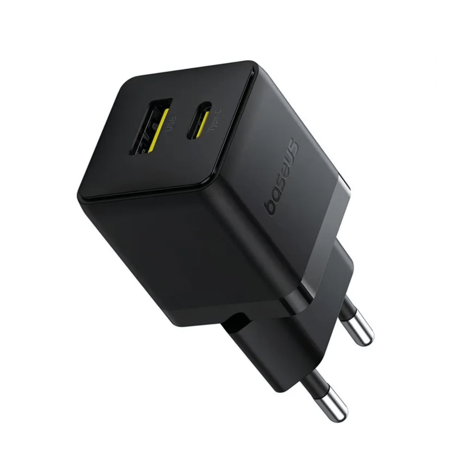 Cargador Rápido Baseus Palm Cluster USB y Tipo C 30W + Cable USB - C a USB - C Negro - Bestmart