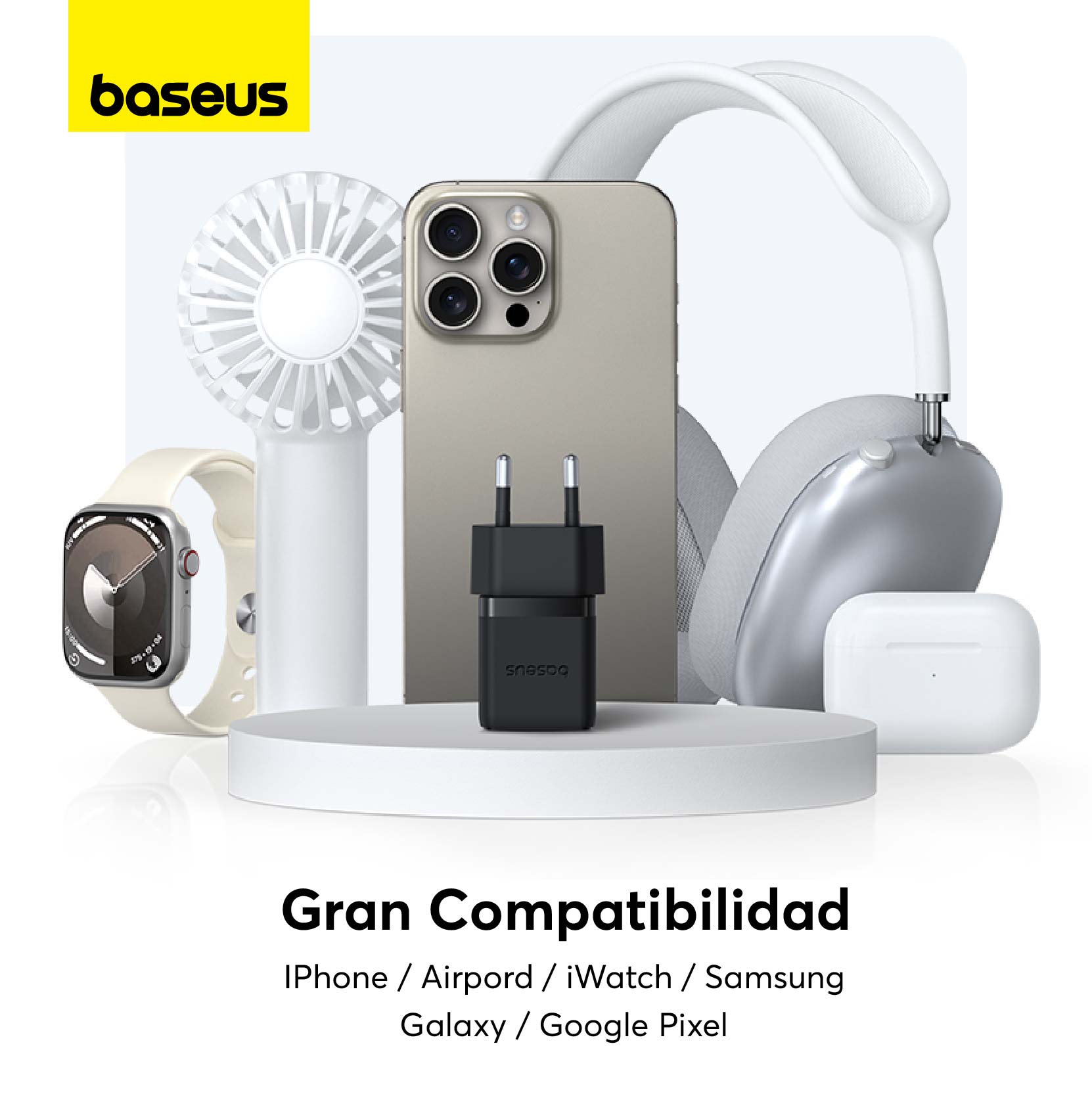 Cargador Rápido Baseus Palm Cluster USB y Tipo C 30W Negro - Bestmart