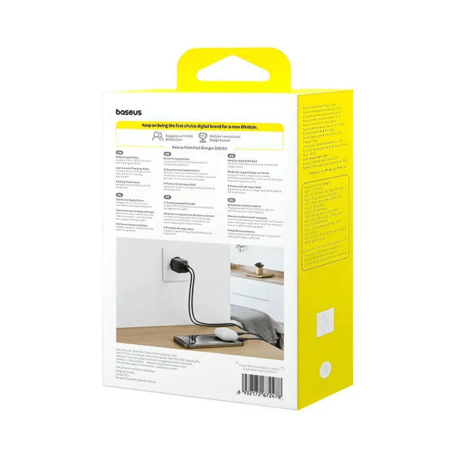 Cargador Rápido Baseus Palm Cluster USB y Tipo C 30W Negro - Bestmart