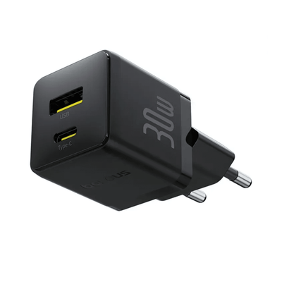 Cargador Rápido Baseus Palm Cluster USB y USB-C 30W Negro Open Box - Bestmart