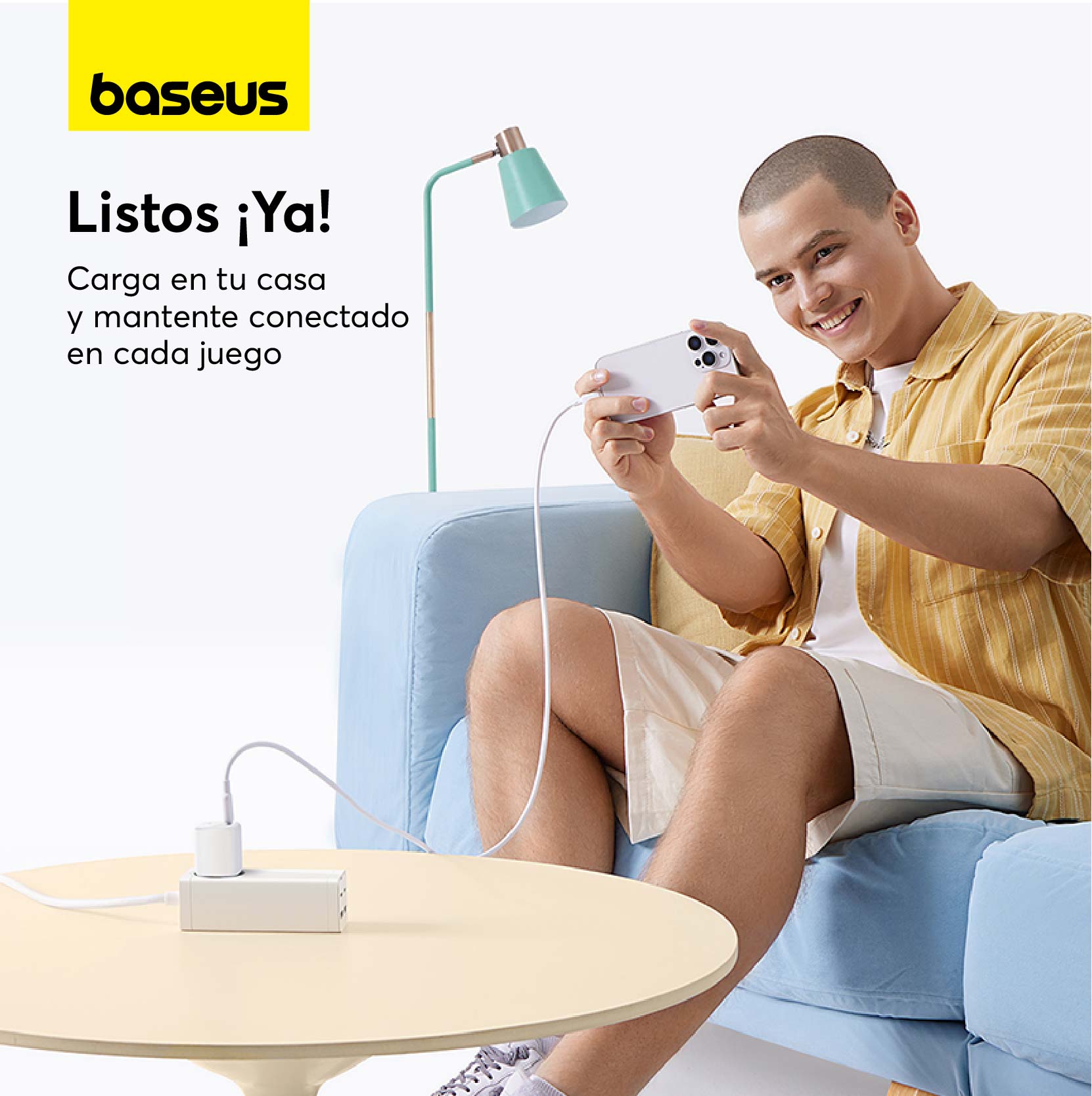 Cargador Rápido Baseus PicoGo GaN6 USB C 45W Blanco - Bestmart