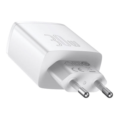 Cargador Rápido e Inteligente Baseus Triple USB x 2 y USB - C - 30W - Blanco - Bestmart