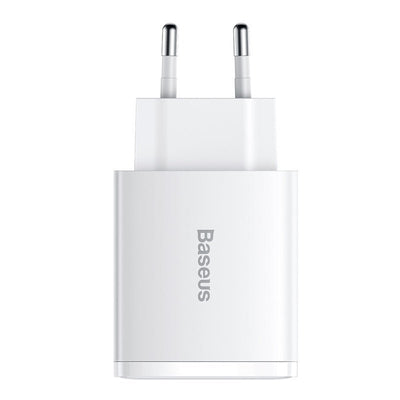 Cargador Rápido e Inteligente Baseus Triple USB x 2 y USB - C - 30W - Blanco - Bestmart