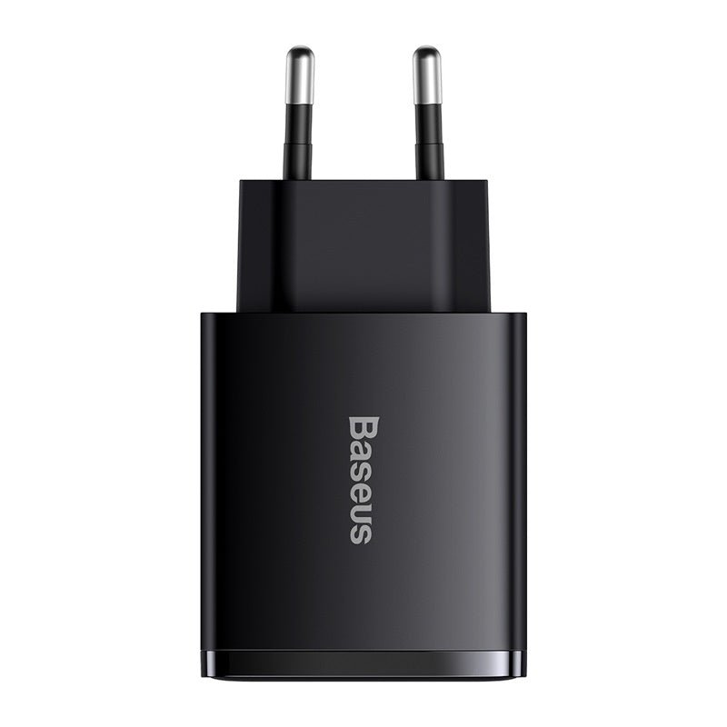 Cargador Rápido e Inteligente Baseus Triple USB x 2 y USB - C - 30W - Negro - Bestmart