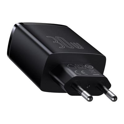 Cargador Rápido e Inteligente Baseus Triple USB x 2 y USB - C - 30W - Negro - Bestmart