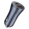 Cargador Rápido para Auto Baseus Dual USB + USB - C - Incluye Cable Tipo C 1M - 40W - Gris - Bestmart