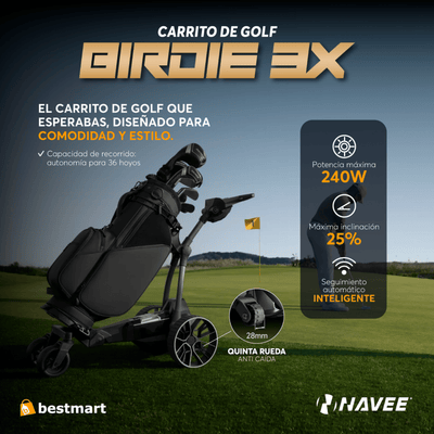Carrito de Golf Eléctrico Navee Birdie 3X Negro - Bestmart