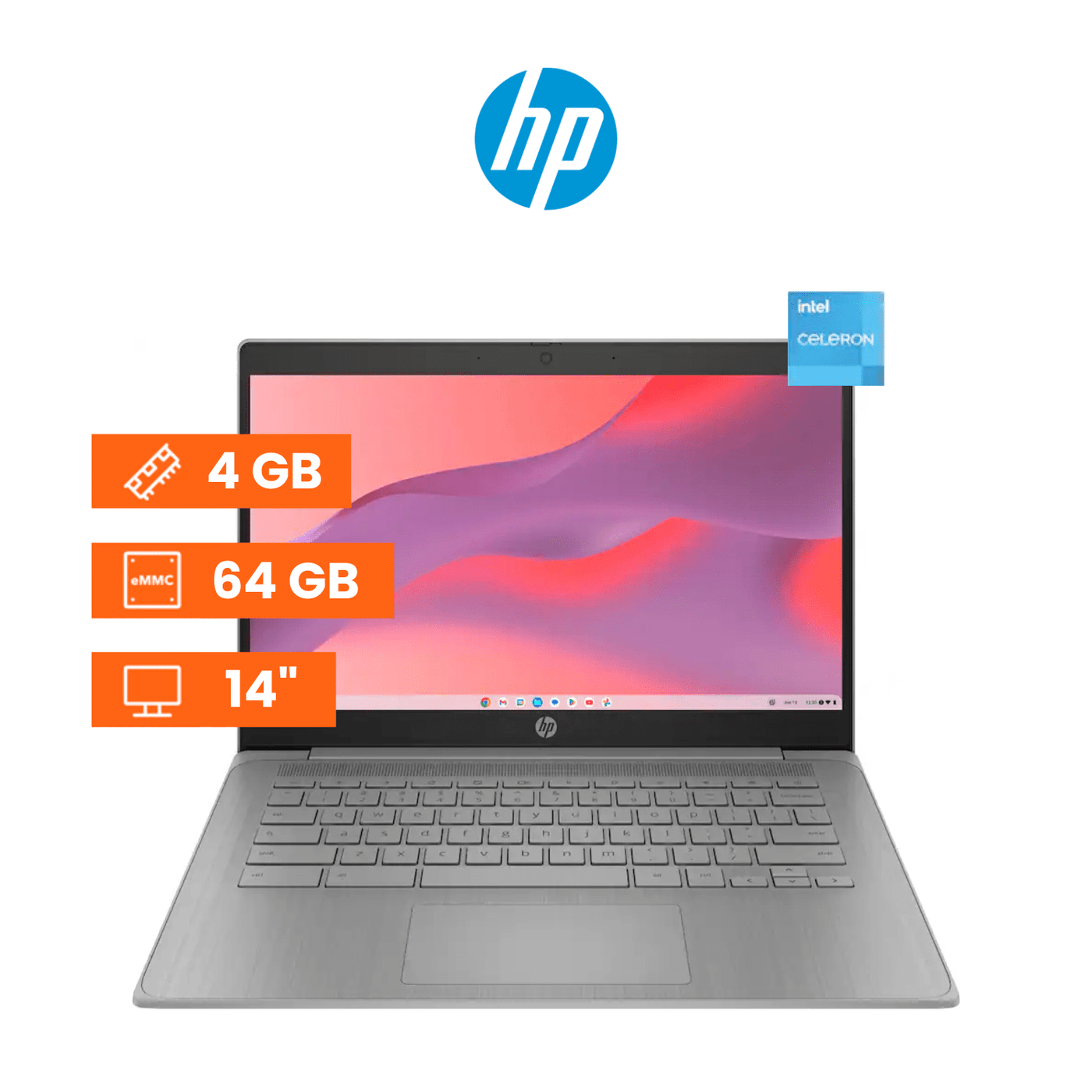 Chromebook HP 14" Intel Celeron N4500 4GB RAM 64GB eMMC Gris