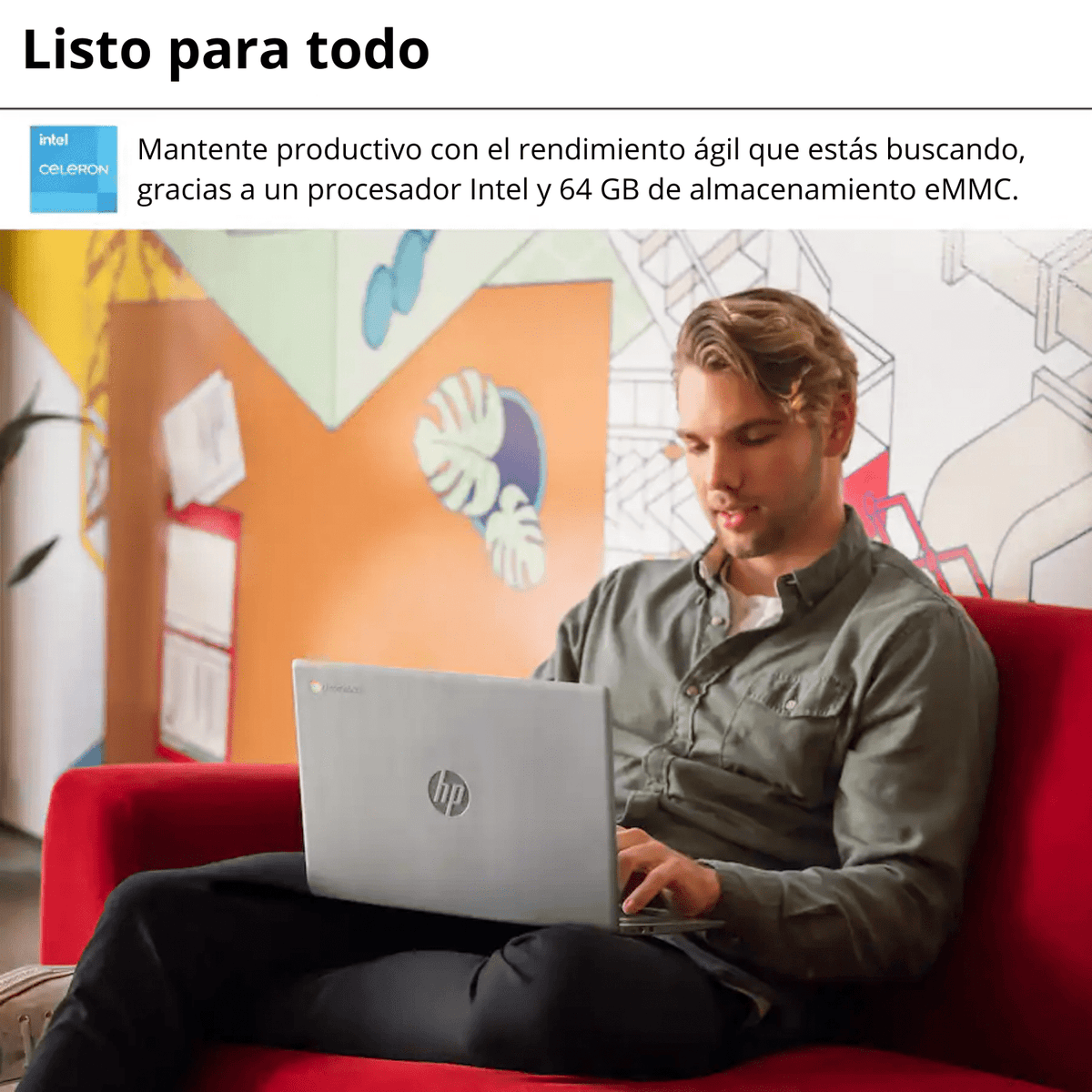 Chromebook HP 14" Intel Celeron N4500 4GB RAM 64GB eMMC Gris - Bestmart